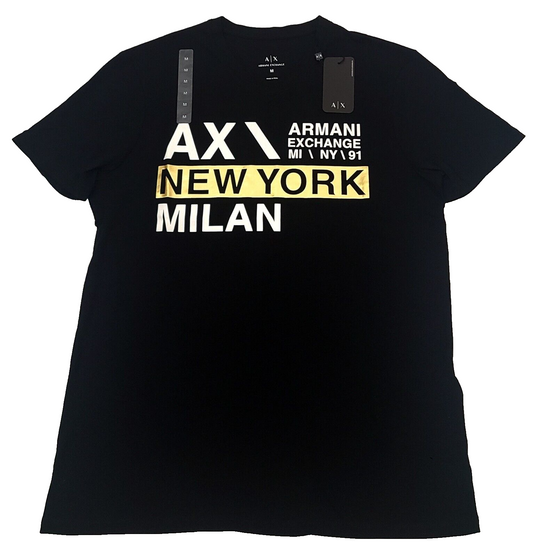 Armani Exchange T-shirt COLOR Black and Gold SIZE M (ORIGINAL WITH TAGS)