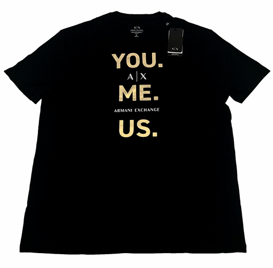 ARMANI EXCHANGE T-SHIRT. COLOR BLACK AND GOLD. SIZE L (NEW ORIGINAL WITH TAGS)