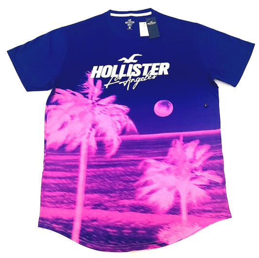 Hollister Men's T-shirts COLOR BLUE AND PINK Size L (NEW ORIGINAL WITH TAG)