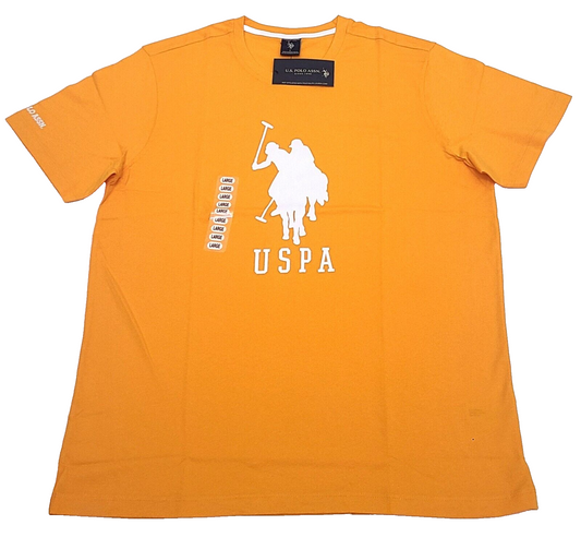 Us Polo ASSN Men's T-shirt COLOR ORANGE Size L ( NEW WITH ORIGINAL TAGS )