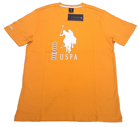 Us Polo Assn Men's T-shirt COLOR ORANGE Size M ( NEW WITH ORIGINAL TAGS )