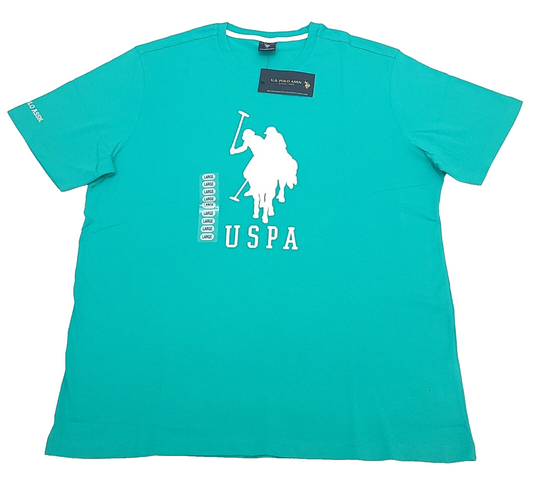 Us Polo Assn Men's T-shirt COLOR GREEN LIGHT Size L ( NEW WITH ORIGINAL TAGS )