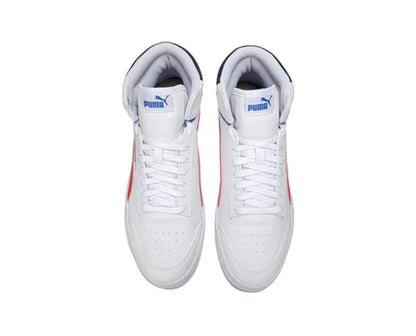 Puma Men's SHUFFLE MID Sneakers Size 9 Color White Red ( NEW ORIGINALS IN BOX)