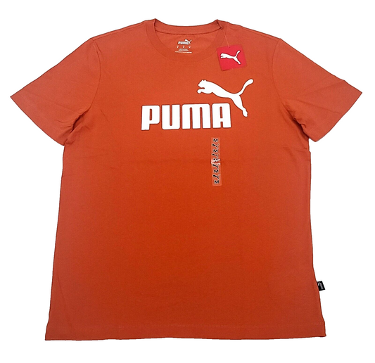 Puma Essentials T-Shirt SIZE M.COLOR ORANGE AND WHITE ( NEW WITH ORIGINAL TAGS )