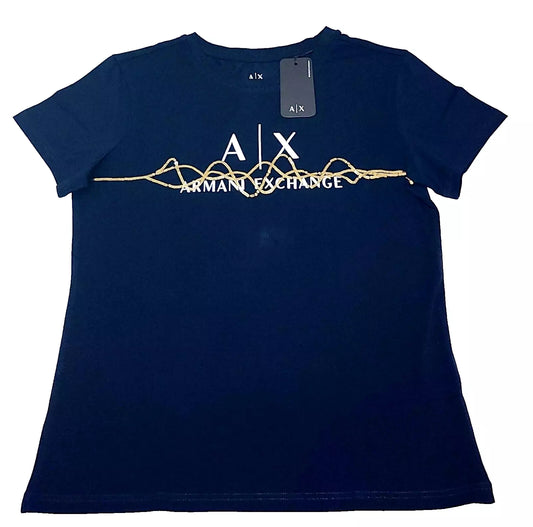 Armani Woman's T-shirts Color Blue and Gold Size M (NEW WITH ORIGINAL TAGS)