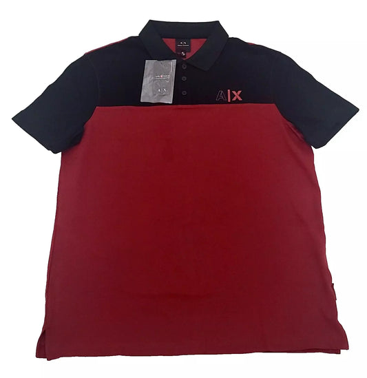 Armani Exchange Polo COLOR RED WINE AND BLACK SIZE M (ORIGINAL WITH TAGS)