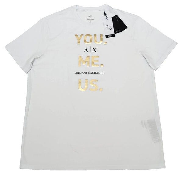 Camiseta Armani Exchange COLOR BLANCO Y ORO TALLA L (ORIGINAL CON ETIQUETAS)