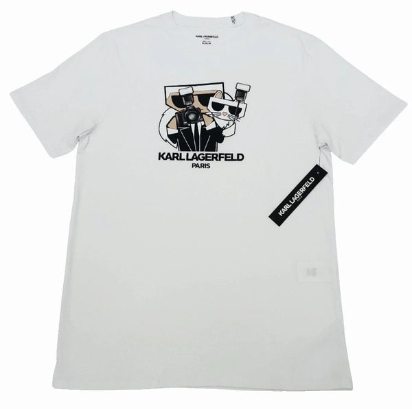 Karl Lagerfeld Men's T-shirt Size Large Color White (NEW WITH ORIGINAL TAGS)