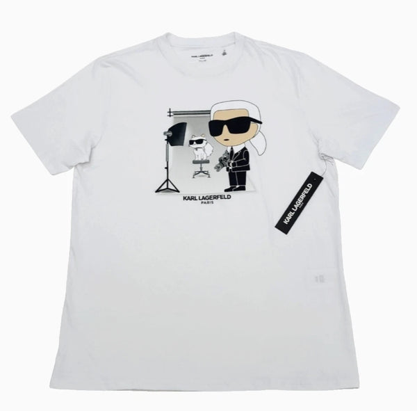 Karl Lagerfeld Men's T-shirt Size Large Color White (NEW WITH ORIGINAL TAGS)