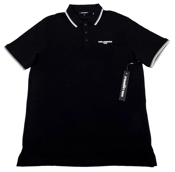 Karl Lagerfeld Men's Polo Shirt Size Large Color Black (NEW WITH ORIGINAL TAGS)