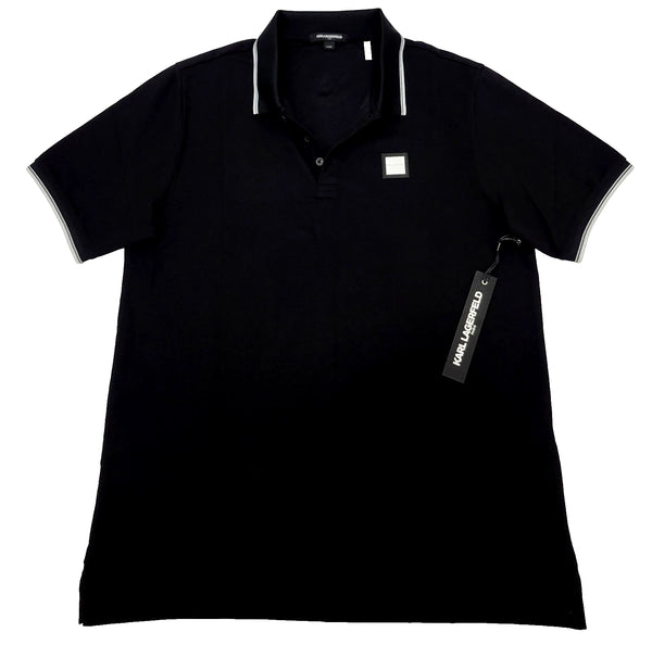 Karl Lagerfeld Men's Polo Shirt Size Large Color Black (NEW WITH ORIGINAL TAGS)