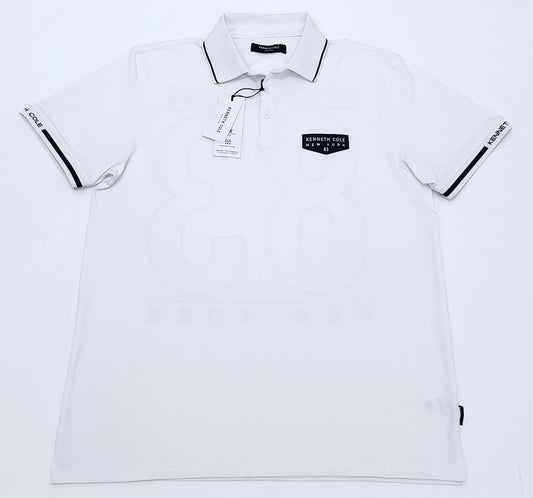 Kenneth Cole Polo Shirt Men's Color White Size M (NEW ORIGINAL WITH TAGS)