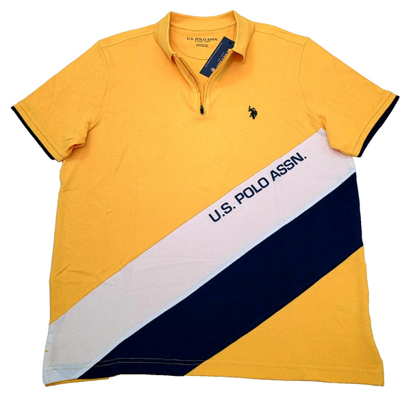 US Polo Assn Men's Polo Shirt Color Yellow Size L ( NEW WITH ORIGINAL TAGS )