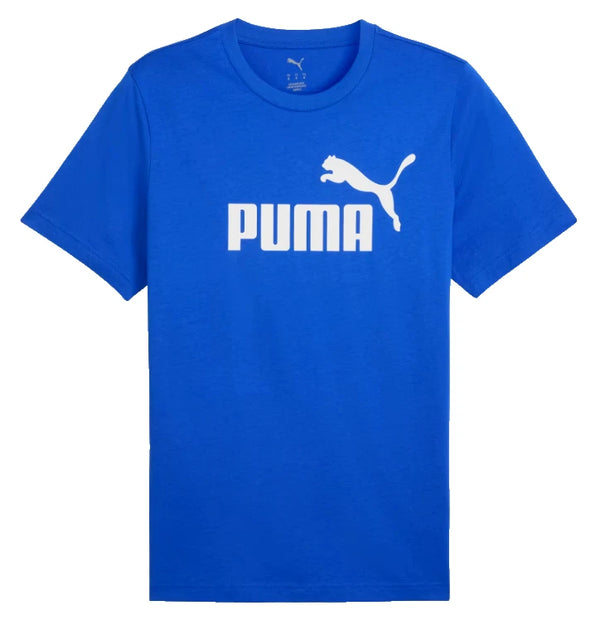 Camiseta Puma Essentials Hombre Talla L. COLOR AZUL-BLANCO. (NUEVO CON ETIQUETAS ORIGINALES)