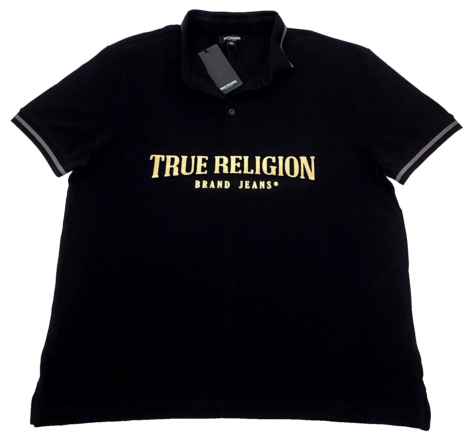 True Religion Polo Shirt Men's Color Black Size L (NEW ORIGINAL WITH TAGS)